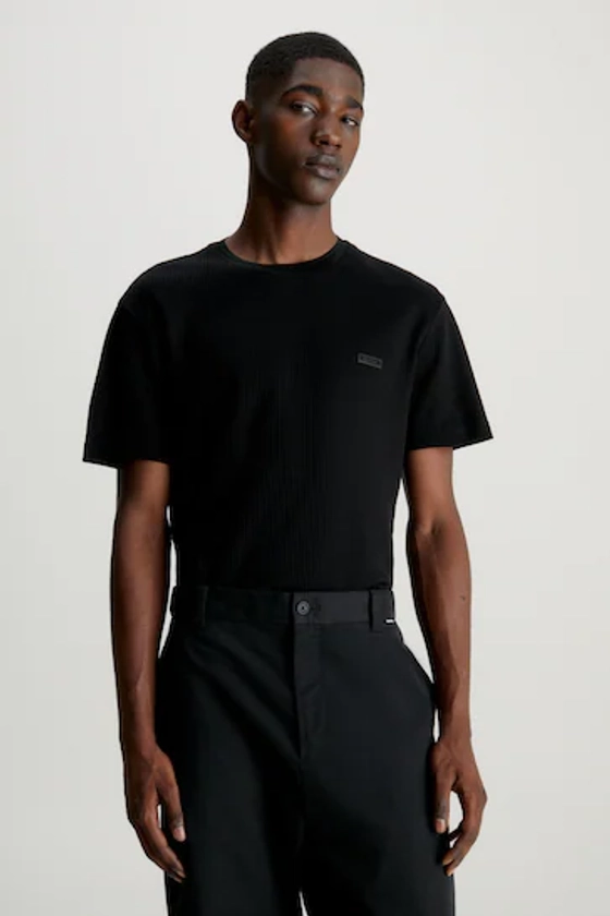 Buy Calvin Klein Black Waffle T-Shirt from the Next UK online shop