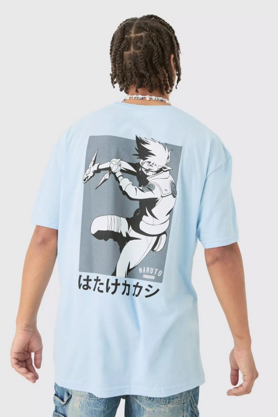 Oversized Naruto Anime Wash License T-shirt