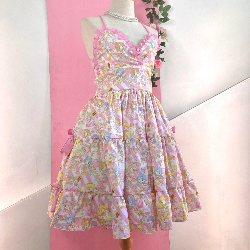 *Preorder* Pink Sailormoon halter dress (2 sizings) - Chamber of Pastel