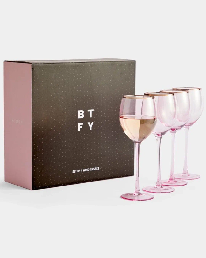 BTFY Set of 4 Wine Glasses