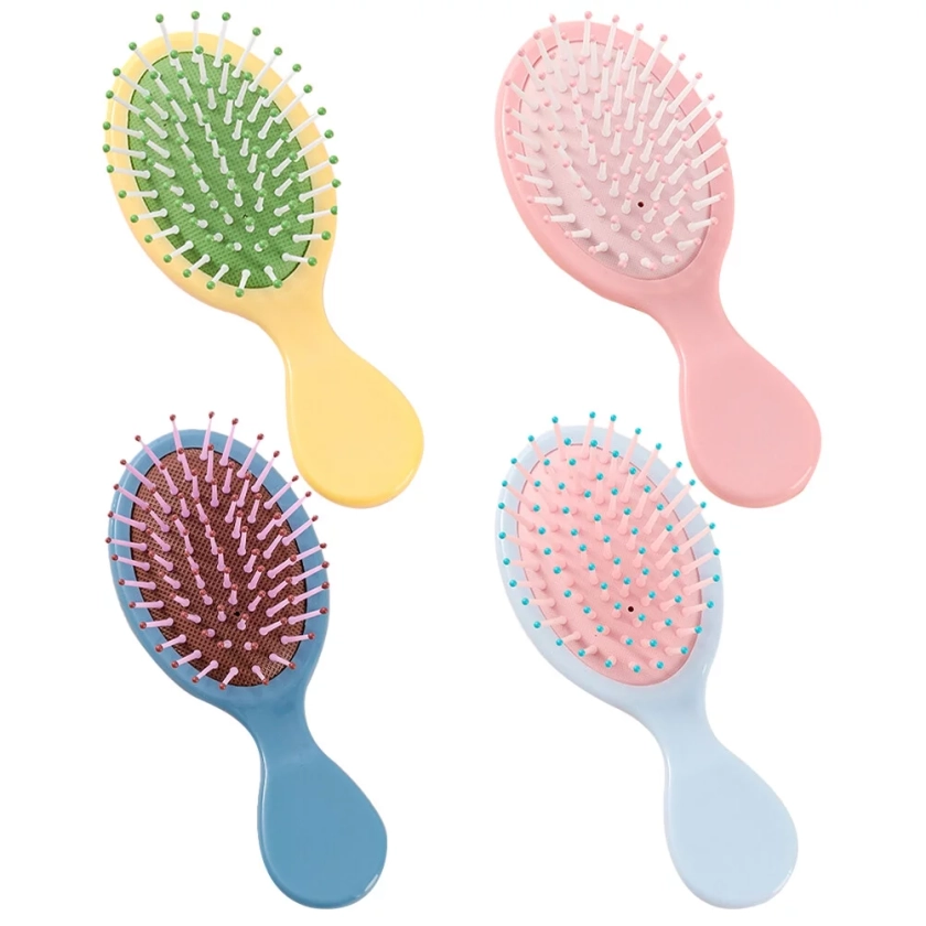 NUOLUX 4pcs Paddle Hair Brushes Detangler Flexible Detangling Hair Brush Comb for Women Men Kids