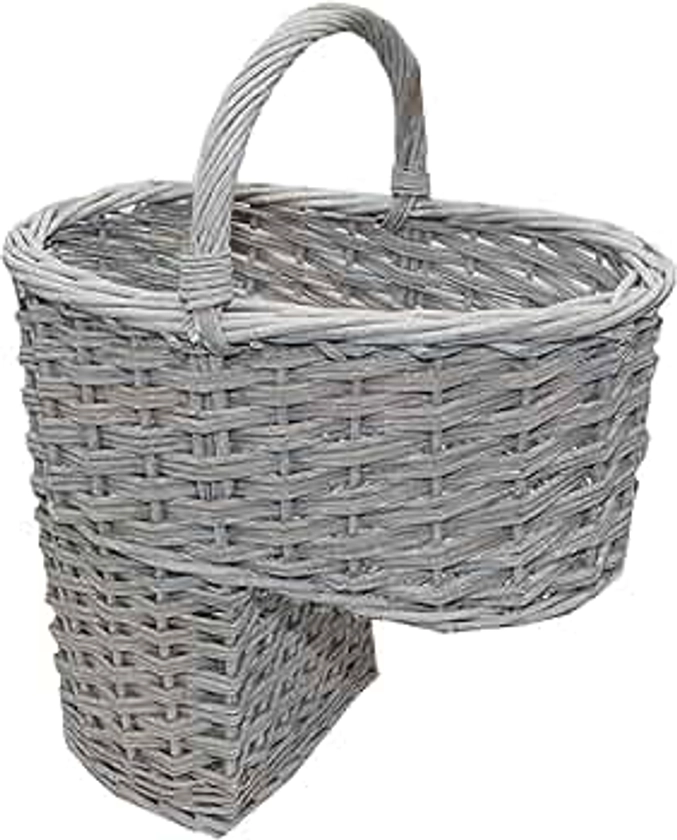 Home-ever Willow Wicker Stair Step Basket (Grey)