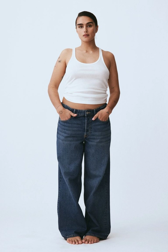 Baggy Wide Low Jeans - Dark denim blue - Ladies | H&M US