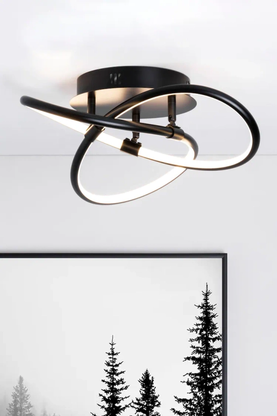 Buy BHS Black Eero LED Knotted Flush Ceiling Light from the Next UK online shop