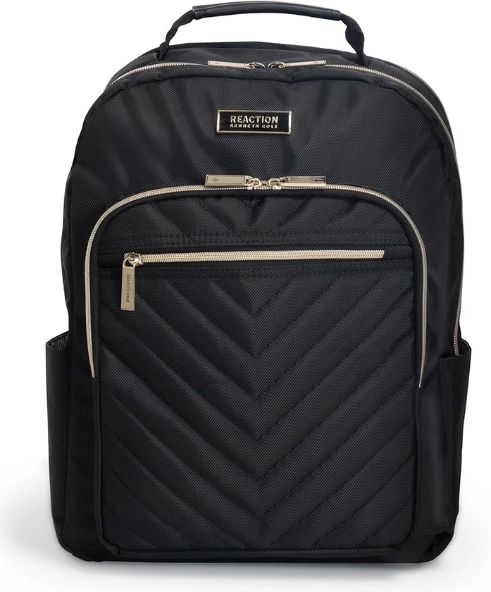 Kenneth Cole REACTION Women's Chelsea Chevron 15" Laptop and Tablet Backpack, Black