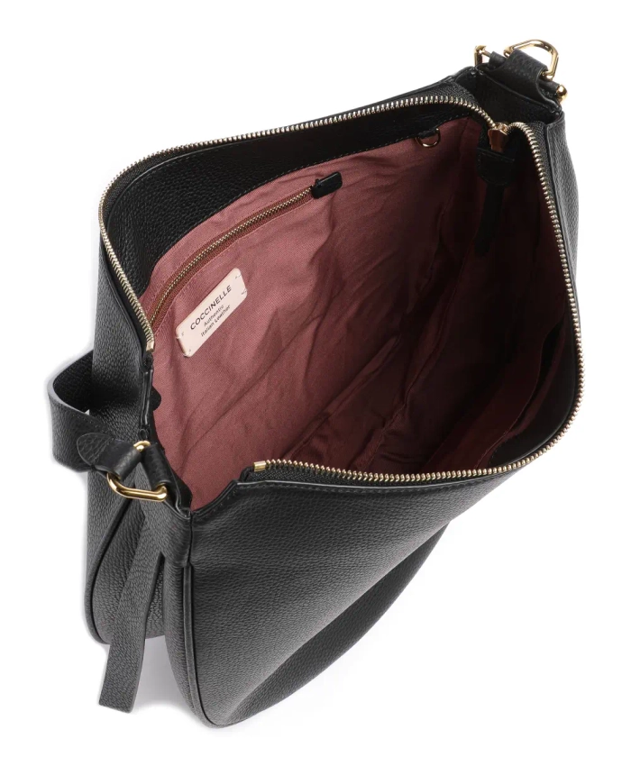 Priscilla Hobo bag grained leather black
