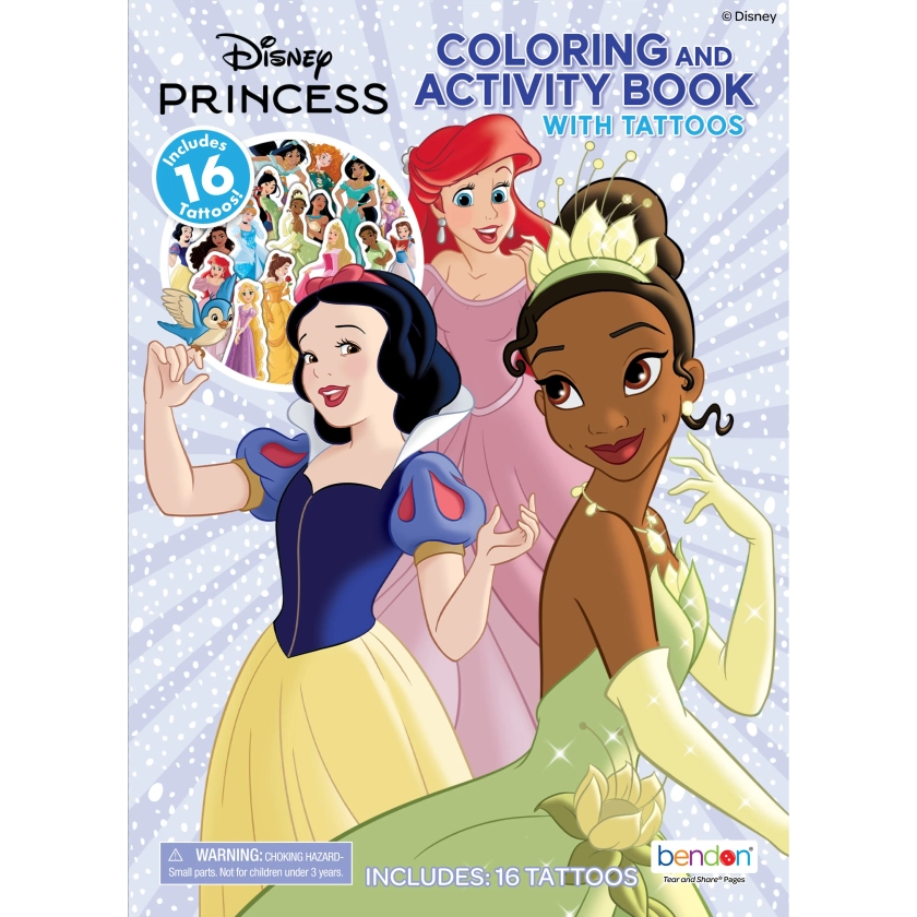 Disney Princess 20 Page Coloring and Activity Book with Tattoos, Paperback