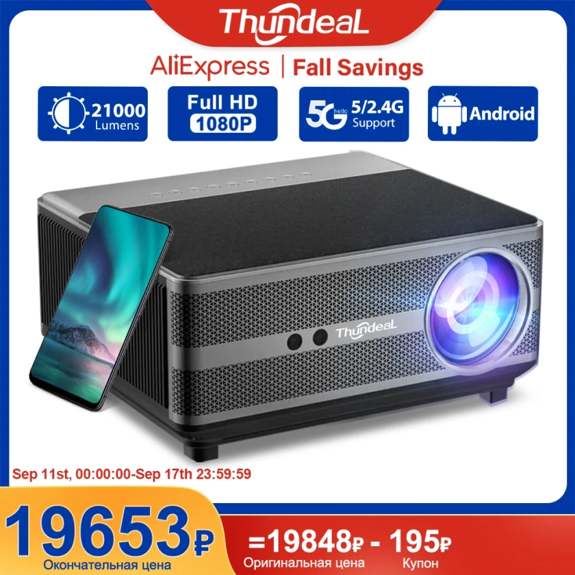 ThundeaL TD98 Proyector Full HD 1080P Proyector 2K 4K Video WiFi Proyector en AliExpress