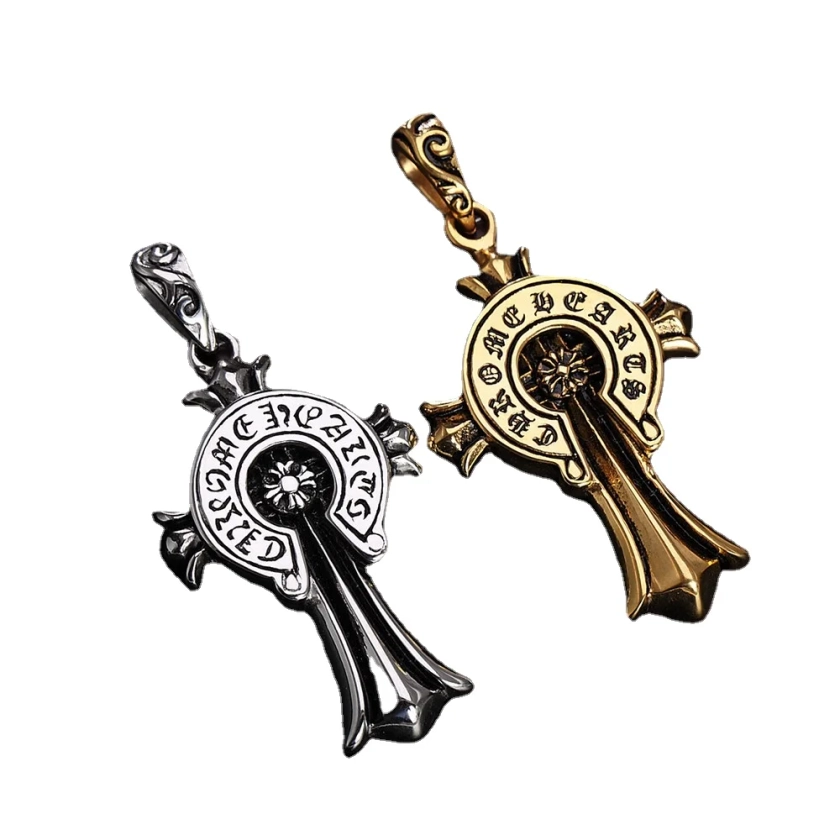 Cy trendy European and American Style Old Retro Cross Stainless Steel Pendant Gothic Necklace for Men and Women - AliExpress