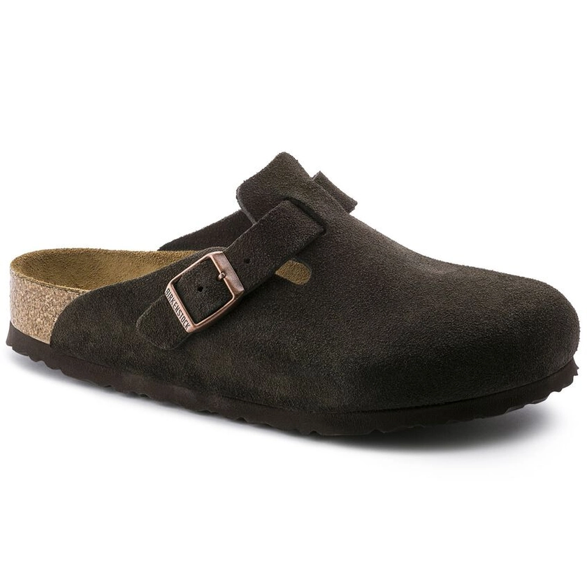 Boston Soft Footbed Suede Leather Taupe | BIRKENSTOCK