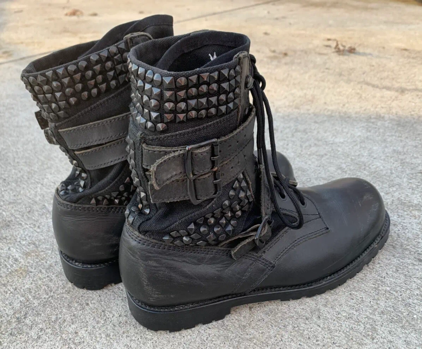 Number (N)ine Number (N)ine SS06 Studded Combat Boots Sz 9 | Grailed