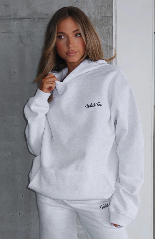 Match Your Words Oversized Hoodie Grey Marle