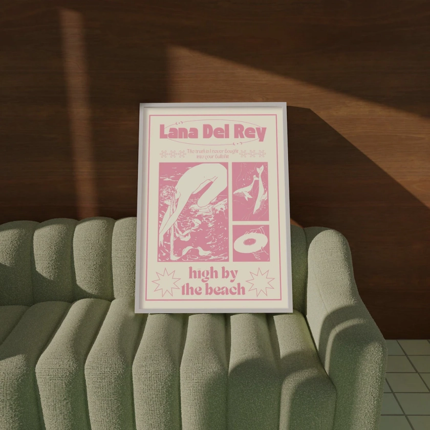 Lana Del Rey Poster, Room Decor Aesthetic Vintage, Preppy Room Decor, Retro Girly Wall Art, Room Decor for Teens, Digital Item