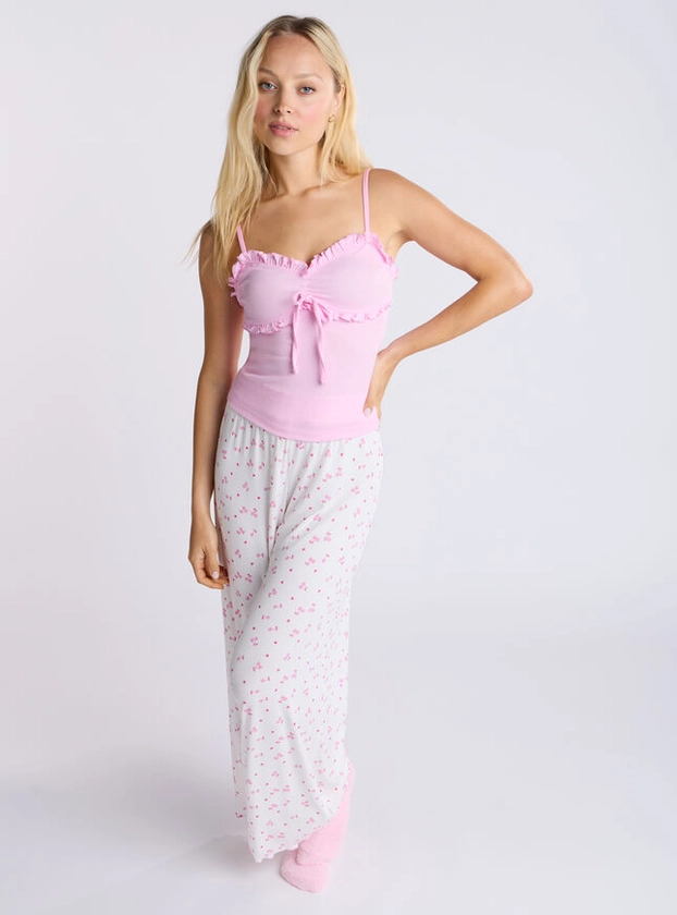 Ribbed Cami & Cherry Pyjama Set | Boux Avenue