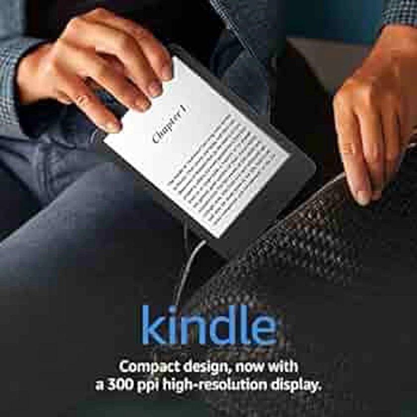 Kindle (2022 release) | The lightest and most compact Kindle, now with a 6", 300 ppi high-resolution display and double the storage | With ads | Black