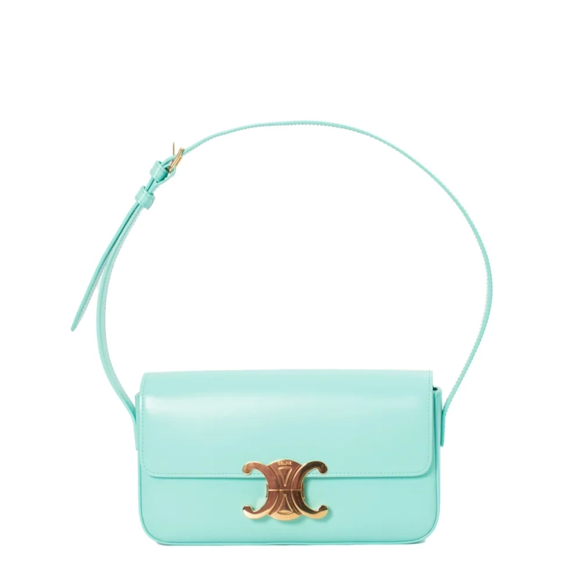 Sac Triomphe en cuir bleu