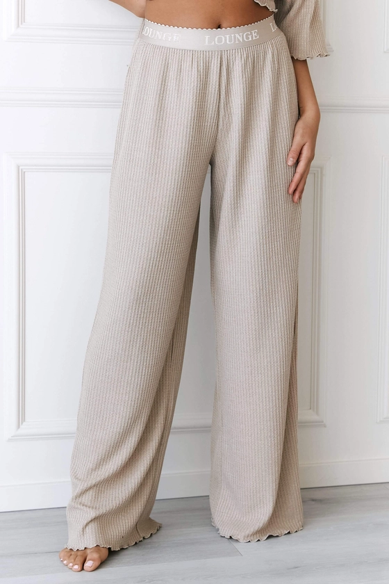 Soft Waffle Pyjama Trousers - Mink