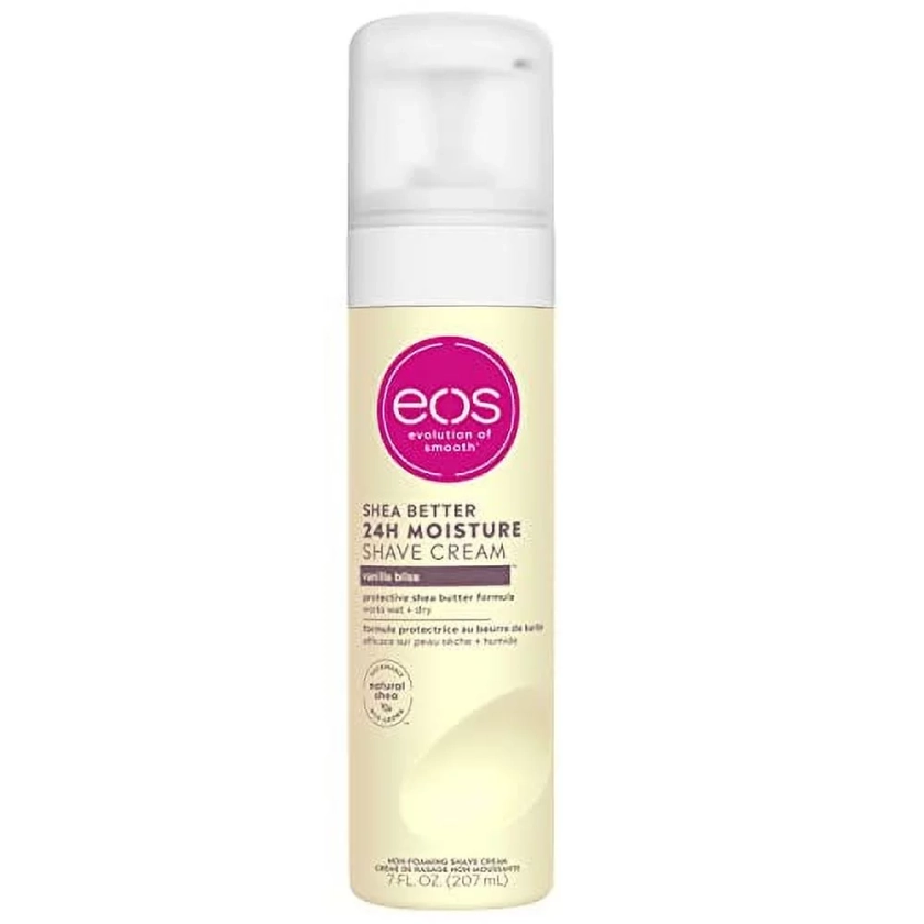 eos Shea Better Shaving Cream for Women - Vanilla Bliss | Shave Cream, Skin Care and Lotion with Shea Butter and Aloe | 24 Hour Hydration | 7 fl oz, (601)