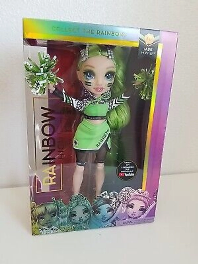 Rainbow High Cheer Jade Hunter Green New Pom Poms Cheerleader Doll Minty In Box