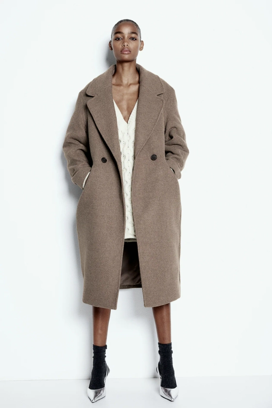 Double-breasted coat - Dark beige - Ladies | H&M GB