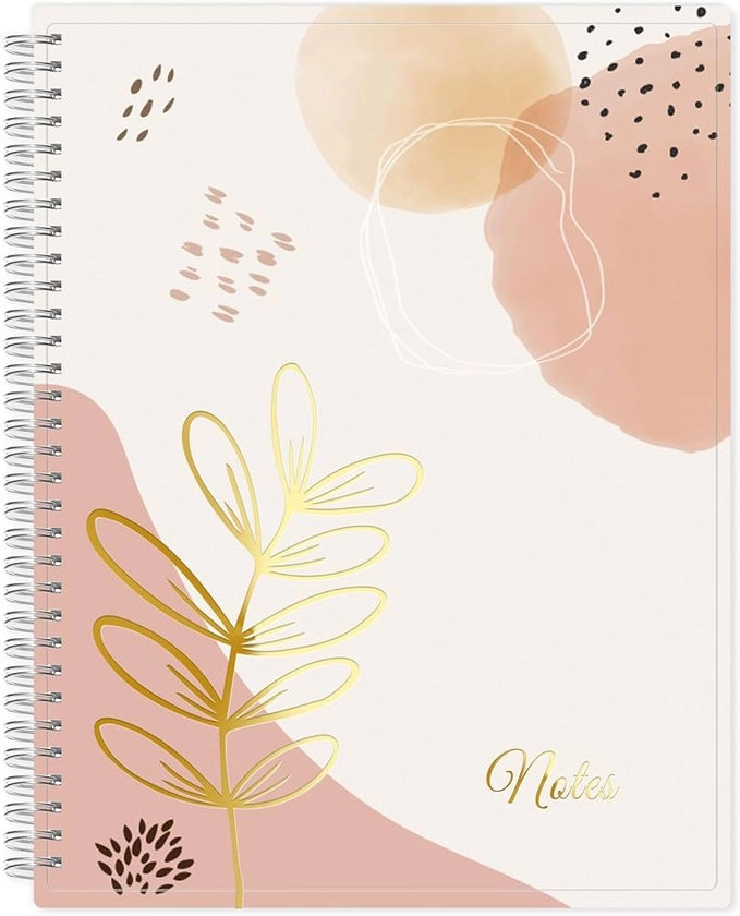 Amazon.com : SUNEE Aesthetic Spiral Notebook, Journal For Women, Large Cute Abstract Notebook with Pockets, Flexible Cover, College Ruled Paper, 11" x 8-1/2", 80 Sheets - 160 Pages, for Work, School Supplies : Office Products