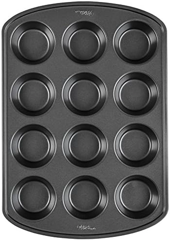 Amazon.com: Wilton Perfect Results Forma antiaderente premium para cupcake, lata de 12 xícaras de muffin, suprimentos de aço para assar : Casa