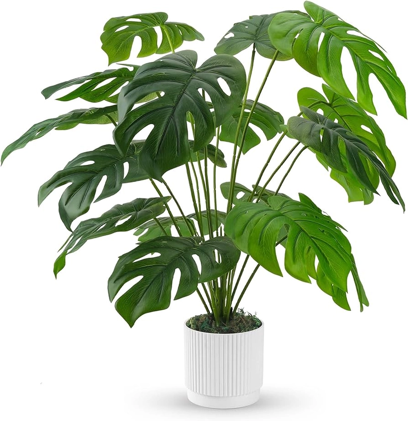 Amazon.com: Der Rose 28" Fake Plants Large Artificial Monstera Faux Plants Indoor Tall for Floor Home Office Farmhouse Bedroom Decor : Home & Kitchen