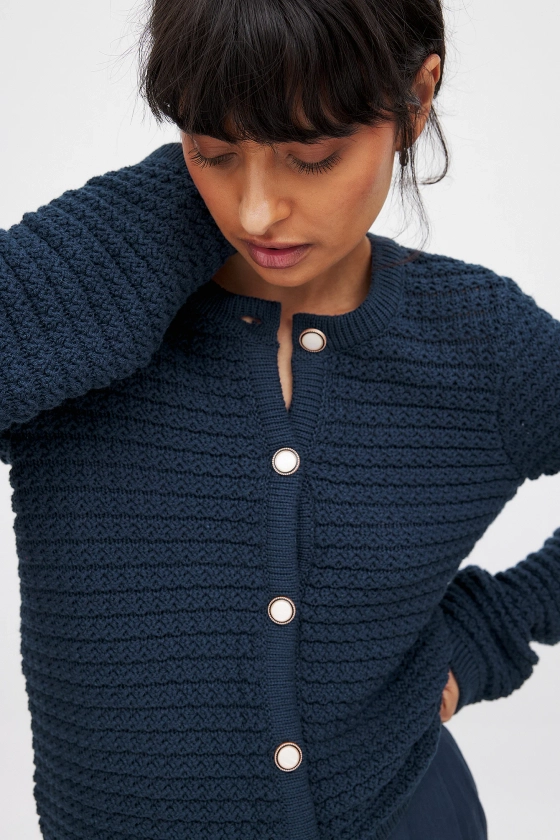 Knitted Cardigan Blue