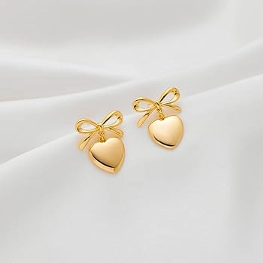 Boucles d'oreilles de Noël pour femme en alliage plaqué or 14 carats - Jolies boucles d'oreilles pendantes hypoallergéniques - Cadeaux de Noël