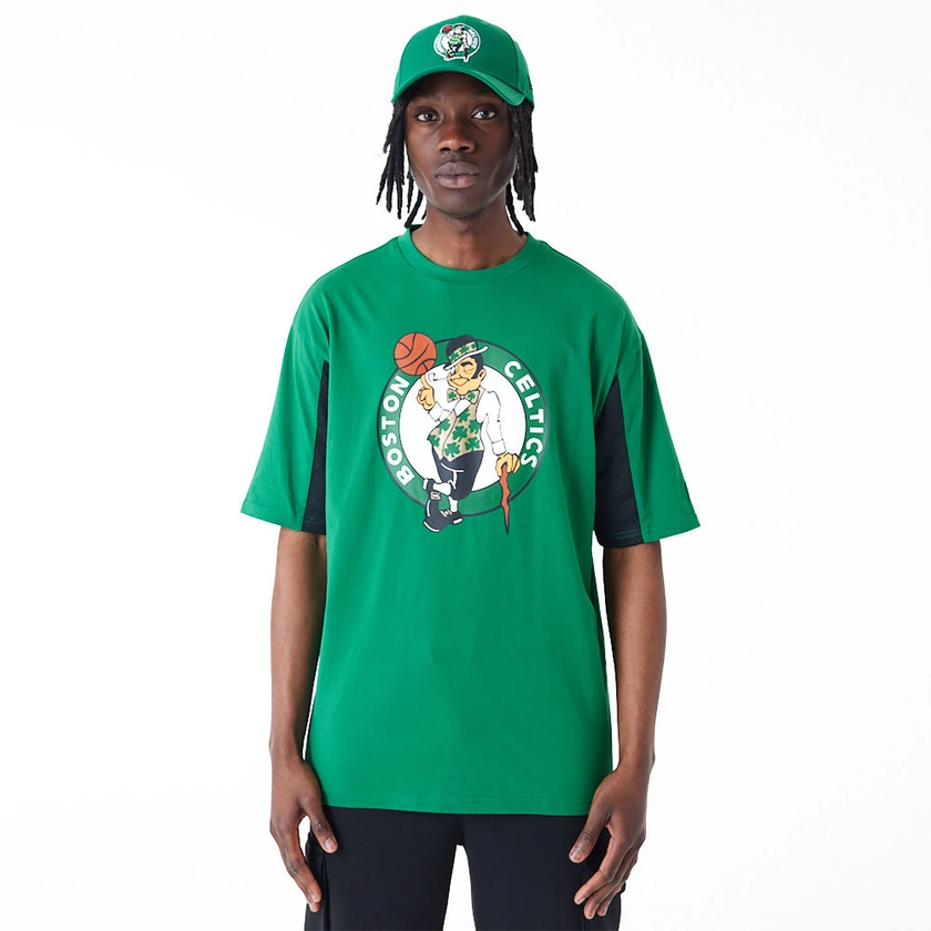 Boston Celtics NBA Mesh Panel Green Oversized T-Shirt