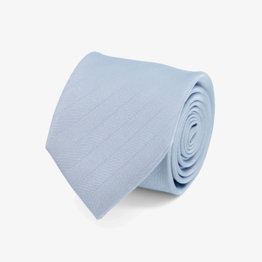 Herringbone Vow Dusty Blue Tie | Silk Ties | Tie Bar
