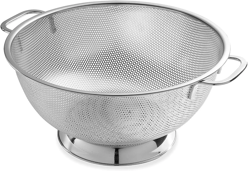 Amazon.com: Bellemain 5 Qt Metal Colander with Handle | Pasta, Spaghetti, Berry, Fruit, Vegetable, Kitchen Food Strainer Basket | 18/8 Stainless Steel Colander Bowl | Pot Drainer for Cooking, Sifter Strainer: Home & Kitchen