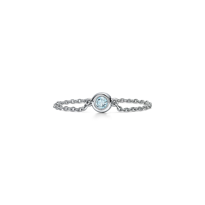 Elsa Peretti®Color by the Yard Ring
in Silver with an Aquamarine