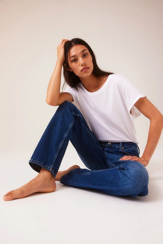 Straight Low Jeans - Bleu denim - FEMME | H&M FR