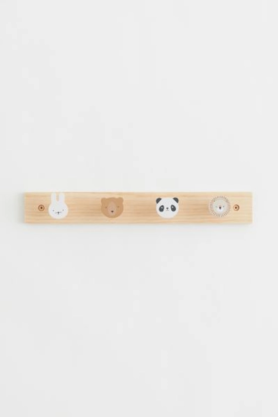 Wooden hanging rack - Beige/Animals - Home All | H&M GB