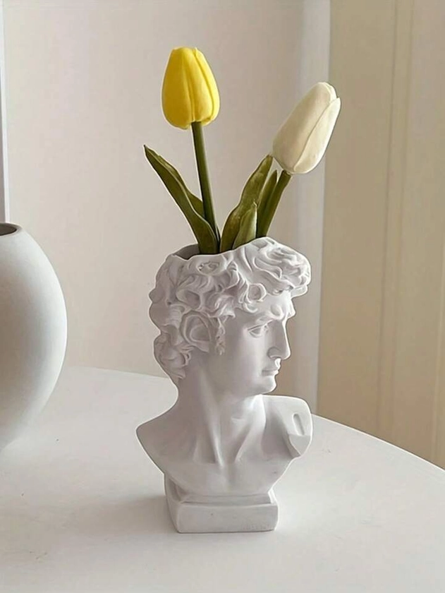 Vase Grec En Résine Tridimensionnelle, 1 Pièce, Décoration De Pot De Fleur Pour La Décoration De La Maison