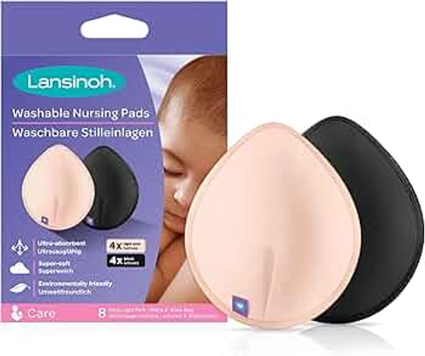Lansinoh Washable Nursing Pads ,Teardrop Contoured Bamboo Viscose pad ,Reusable Breast Pads for Every Day and Night use for Breastfeeding Mums ,Highly Absorbent Breast Pads (Pack of 8) : Amazon.nl: Baby Products