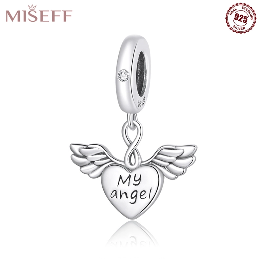 1pc * Genuine 925 Sterling Silver Love Wing Pendant Beads Charms Fit * Original Bracelets Necklace Luxury Women DIY Jewelry Gift
