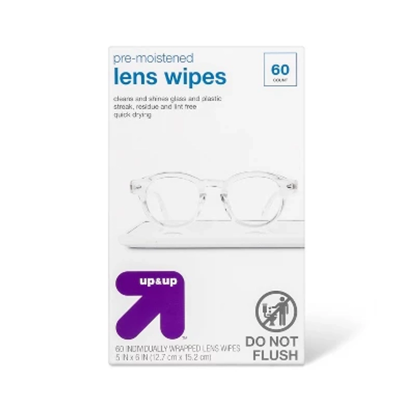 Pre-Moistened Lens Wipes - 60ct - up&up™