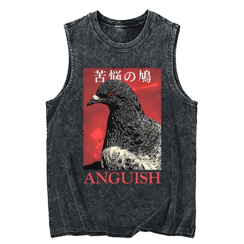 Tokyo-Tiger Anguish Pigeon Janpanese Washed Tank