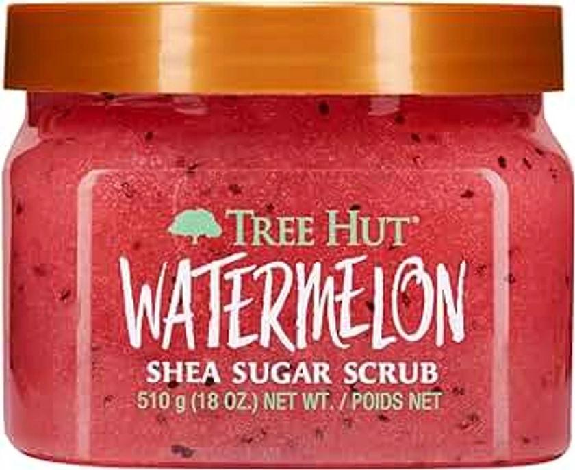 TREE HUT, Watermelon Shea Sugar Scrub, Exfoliante Corporal de Azúcar Natural con Manteca de Karité y Esencia de Sandía, Exfolia e Hidrata la Piel, 510 gramos