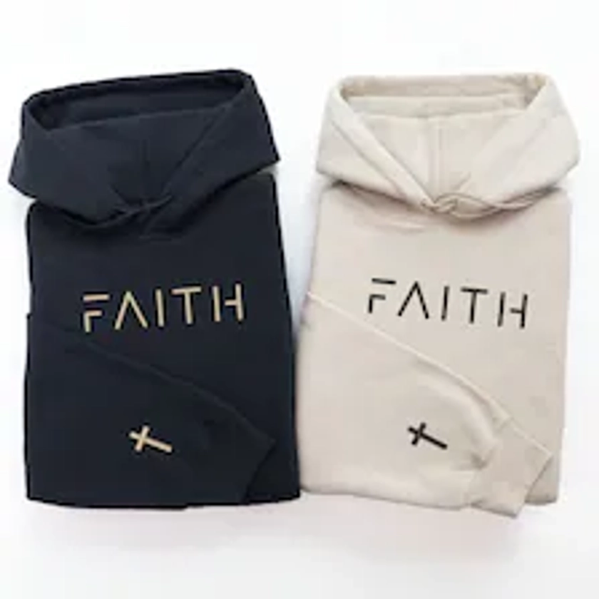 Personalized Faith Hoodie • Custom Embroidered Hoodie • Couples Gift • Matching Hoodies • Christian Gift • Gift For Him • Gift For Her