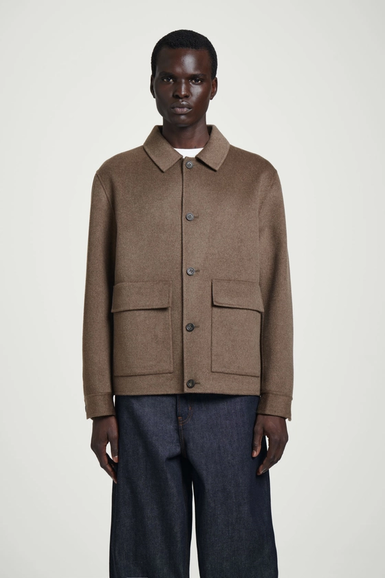 DOUBLE-FACED WOOL JACKET - BROWN - Coats and Jackets - COS