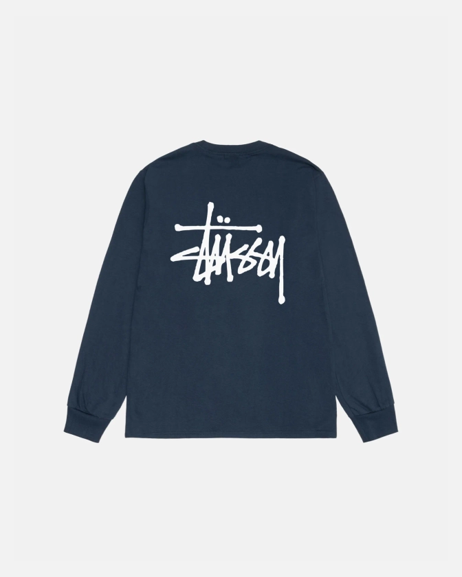 Basic Stüssy LS Tee in navy – Stüssy UK