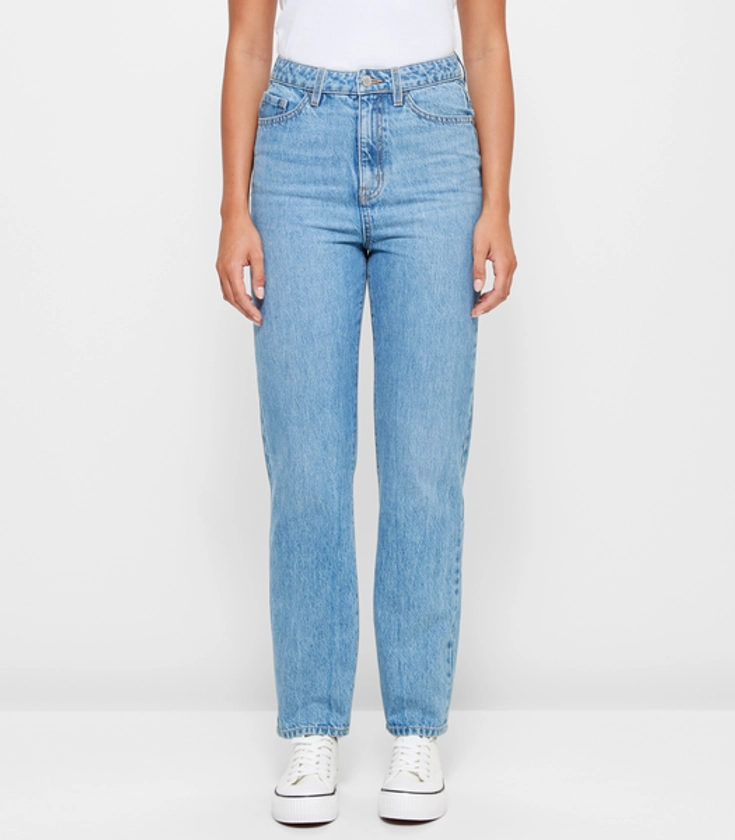 Straight High Rise Denim Jeans - Lily Loves