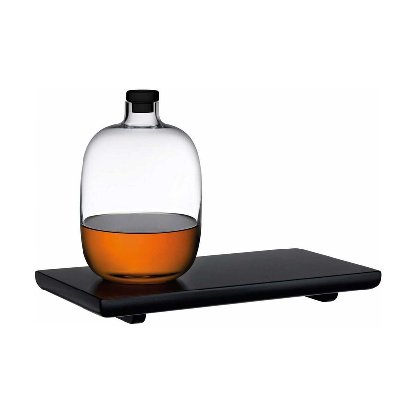 Bouteille de whisky de Malt avec plateau en bois - Nude Glass