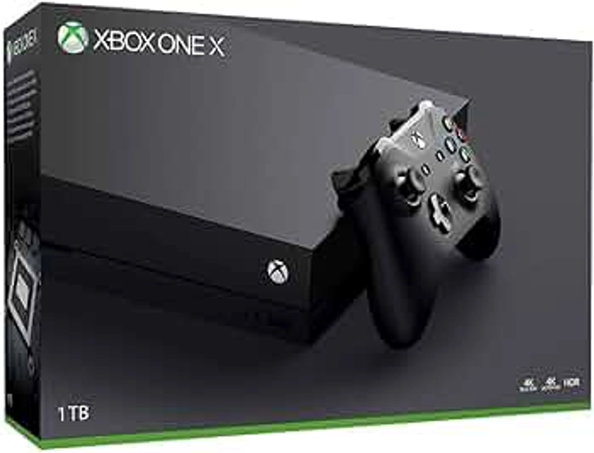 Microsoft Xbox One X 1TB Console with Wireless Controller: Enhanced, HDR, Native 4K, Ultra HD (2017 Model) (Renewed)