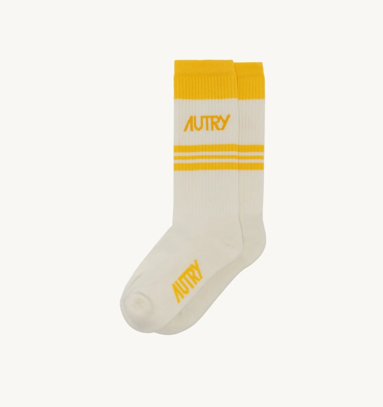 Autry CHAUSSETTES EN COTON-EPONGE JAUNE SOPU-38S8