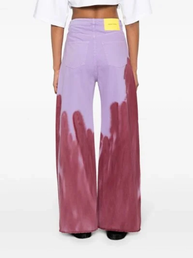 Marques'Almeida Purple High-Rise Two-Tone Jeans | Browns