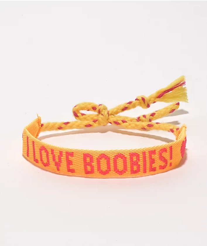 Keep A Breast I Love Boobies Yellow Amigo Bracelet | Zumiez